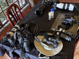 Necessary equipment for a birding and wildlife safari in Namibia!! Image: ©Cathy Hallam